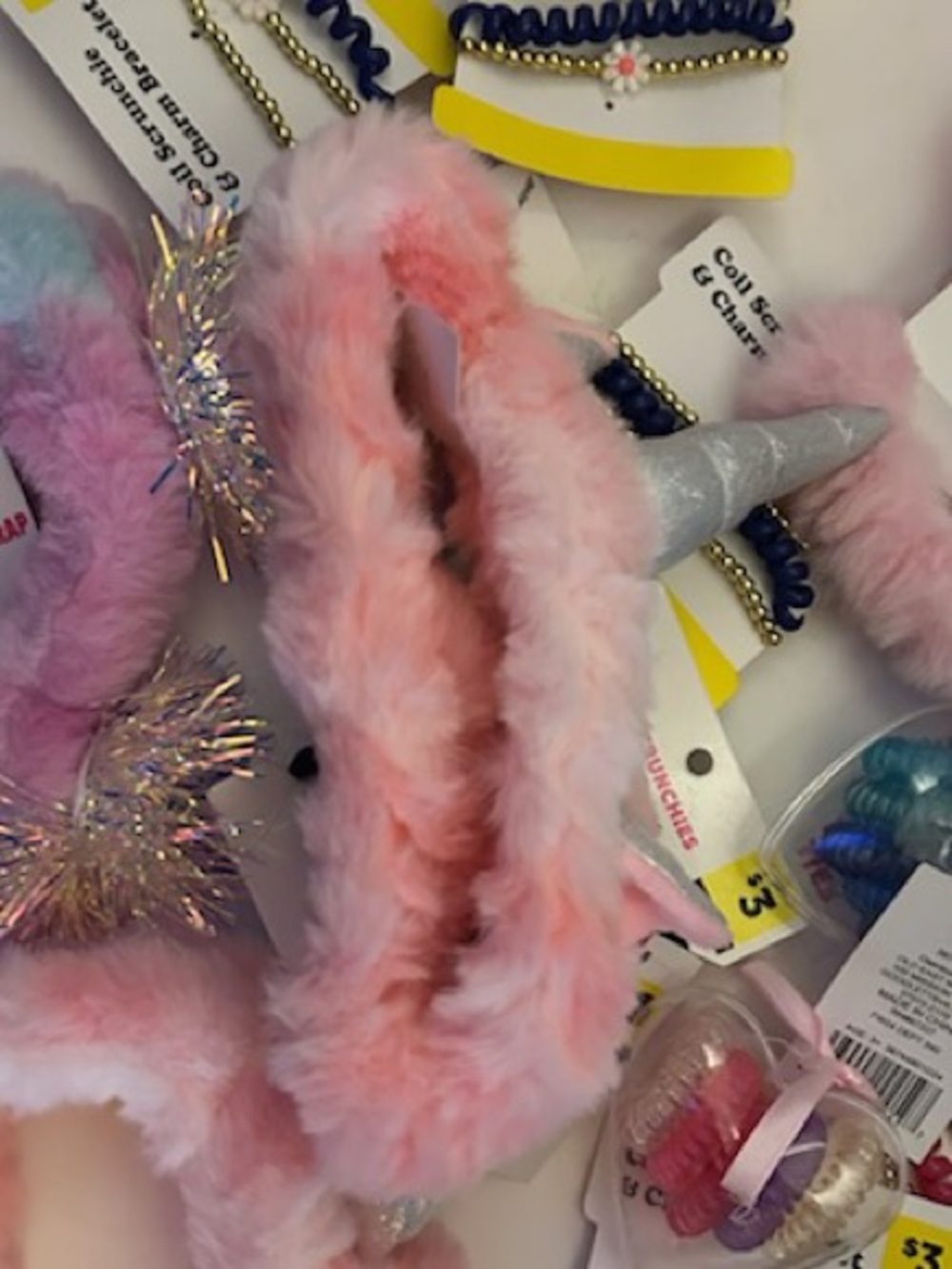Kids plush head band hair ties plush eye mask accessories lot - Picture 8 of 9